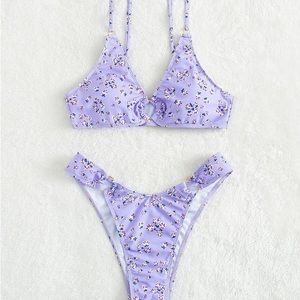 Size small ditsy floral linked bikini swimsuit set